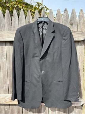 Hugo Boss 40R black wool blazer.